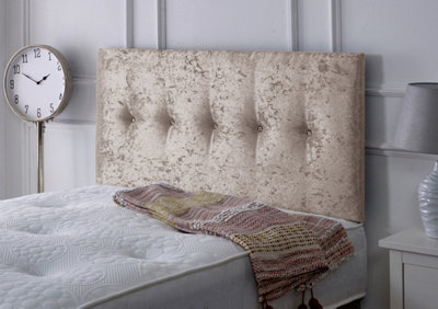 Adore Designs Madrid Crushed Velvet 5Ft Kingsize 24" HeadboardChampagne from B&Q
