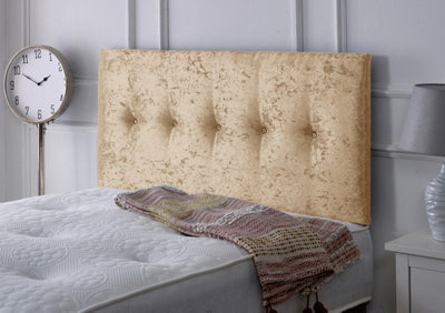 Adore Designs Madrid Crushed Velvet 5Ft Kingsize 24" HeadboardGold from B&Q