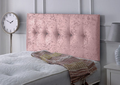 Slumbre Madrid Crushed Velvet 6Ft Super King 24" HeadboardPink from B&Q