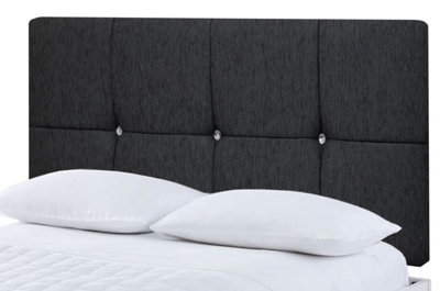 Slumbre Deluxe Chenille 4Ft Small Double 20" HeadboardBlack from B&Q