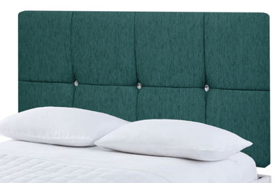 Slumbre Deluxe Chenille 4Ft Small Double 20" HeadboardTeal from B&Q