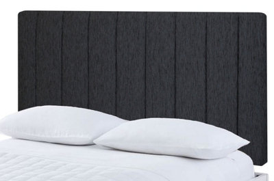 Slumbre Portland Chenille 4Ft Small Double 20" HeadboardBlack from B&Q