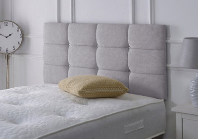 Slumbre Roma Chenille 4Ft Small Double 20" HeadboardLight Grey from B&Q