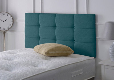 Slumbre Roma Chenille 4Ft Small Double 20" HeadboardTeal from B&Q