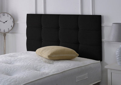 Slumbre Roma Chenille 4Ft6 Double 20" HeadboardBlack from B&Q