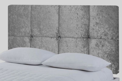 Slumbre Deluxe Crushed Velvet 3Ft Single 20" HeadboardGrey from B&Q