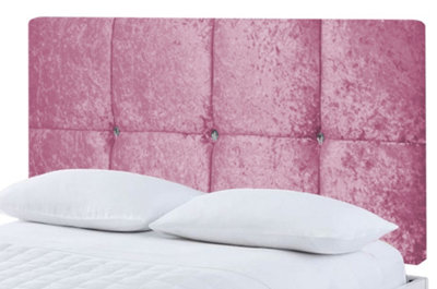 Slumbre Deluxe Crushed Velvet 3Ft Single 20" HeadboardPink from B&Q