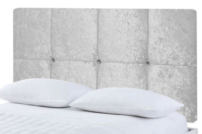 Slumbre Deluxe Crushed Velvet 3Ft Single 20" HeadboardWhite from B&Q