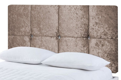 Slumbre Deluxe Crushed Velvet 4Ft6 Double 20" HeadboardChampagne from B&Q