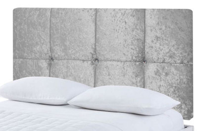 Adore Designs Deluxe Crushed Velvet 5Ft Kingsize 20" HeadboardSilver from B&Q