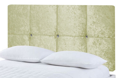 Slumbre Deluxe Crushed Velvet 6Ft Super King 20" HeadboardCream from B&Q