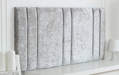 Slumbre Milano Crushed Velvet 3Ft Single 20" HeadboardSilver from B&Q