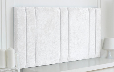 Slumbre Milano Crushed Velvet 4Ft Small Double 20" HeadboardWhite from B&Q
