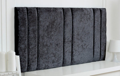 Adore Designs Milano Crushed Velvet 5Ft Kingsize 20" HeadboardBlack from B&Q
