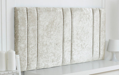 Adore Designs Milano Crushed Velvet 5Ft Kingsize 20" HeadboardCream from B&Q