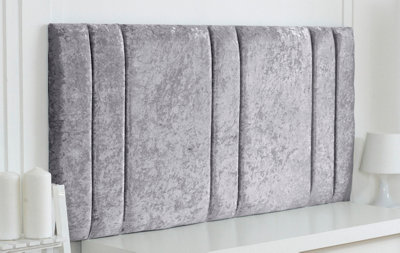 Adore Designs Milano Crushed Velvet 5Ft Kingsize 20" HeadboardGrey from B&Q