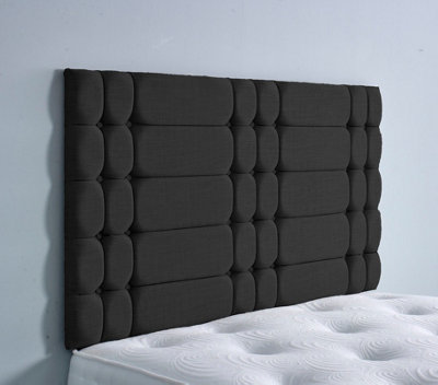 Slumbre Berlin Turin 5Ft Kingsize 36" HeadboardBlack from B&Q