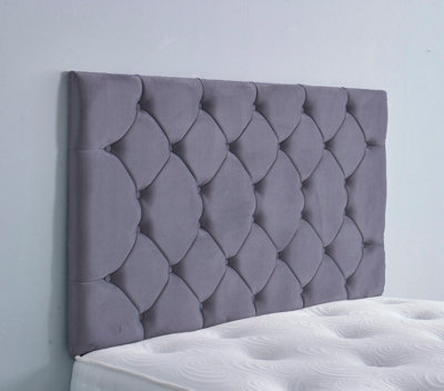 Adore Designs Colchester Plush Velvet 5Ft Kingsize 36" HeadboardGrey from B&Q