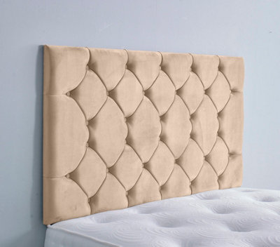Slumbre Colchester Plush Velvet 6Ft Super King 36" HeadboardCoffee from B&Q