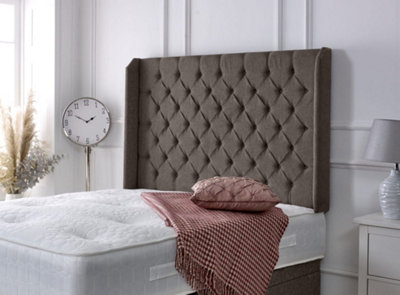 Adore Designs Chesterfield Winged Chenille 4Ft Small Double 36" HeadboardCharcoal from B&Q