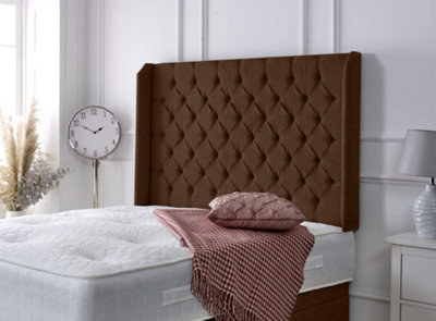 Adore Designs Chesterfield Winged Chenille 4Ft6 Double 36" HeadboardBrown from B&Q