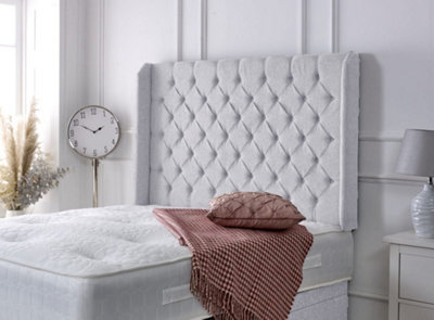 Adore Designs Chesterfield Winged Chenille 5Ft Kingsize 36" HeadboardIvory from B&Q