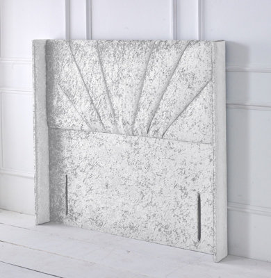 Adore Designs Alexander Winged Crushed Velvet 5Ft Kingsize 50" Floor Standing HeadboardWhite from B&Q