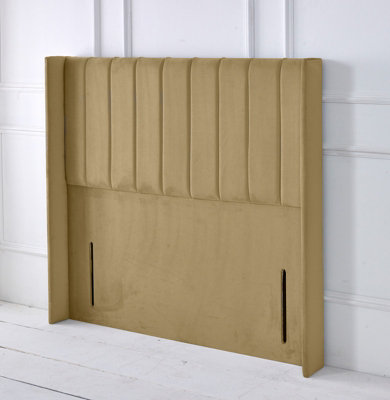 Slumbre Portland Winged Plush Velvet 5Ft Kingsize 50" Floor Standing HeadboardCoffee from B&Q