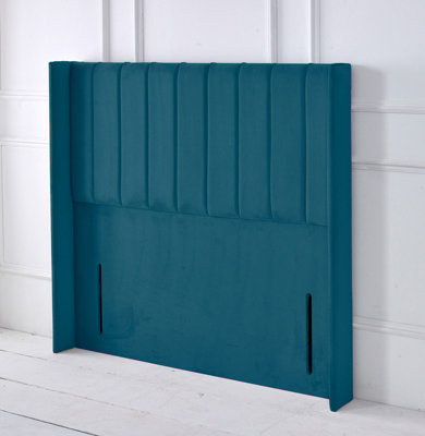Slumbre Portland Winged Plush Velvet 5Ft Kingsize 50" Floor Standing HeadboardMallard from B&Q