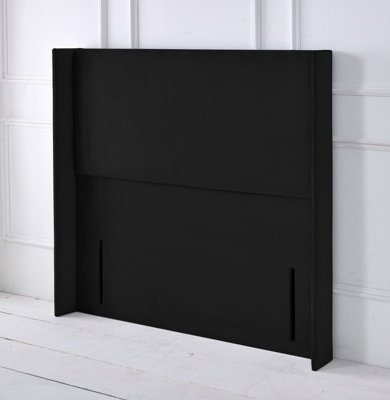 Slumbre Victoria Winged Plush Velvet 4Ft6 Double 50" Floor Standing HeadboardBlack from B&Q