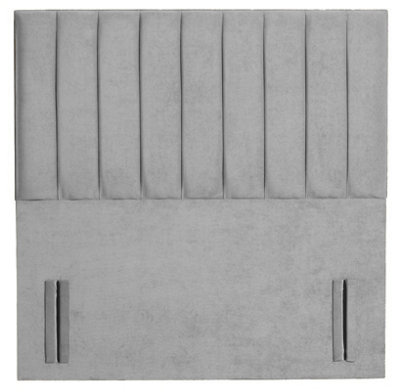 Slumbre Portland Plush Velvet 4Ft Small Double 50" Floor Standing HeadboardSilver from B&Q