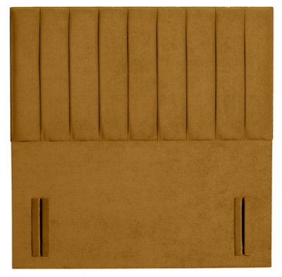Slumbre Portland Plush Velvet 4Ft6 Double 50" Floor Standing HeadboardTurmeric from B&Q