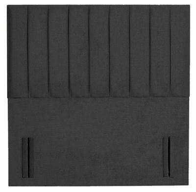 Slumbre Portland Plush Velvet 6Ft Super King 50" Floor Standing HeadboardBlack from B&Q