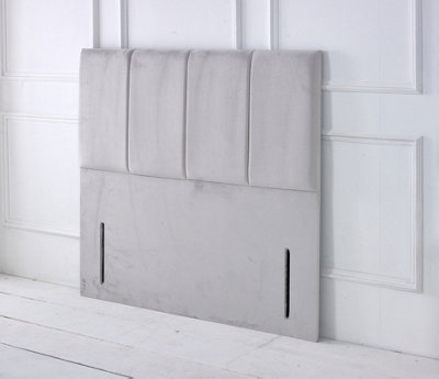 Slumbre Stafford Plush Velvet 3Ft Single 50" Floor Standing HeadboardSilver from B&Q