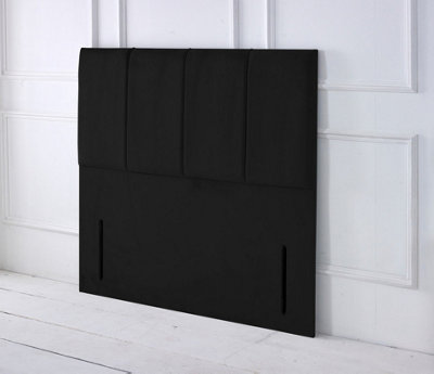 Slumbre Stafford Plush Velvet 4Ft Small Double 50" Floor Standing HeadboardBlack from B&Q