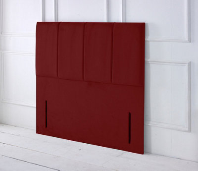Slumbre Stafford Plush Velvet 4Ft Small Double 50" Floor Standing HeadboardBurgundy from B&Q