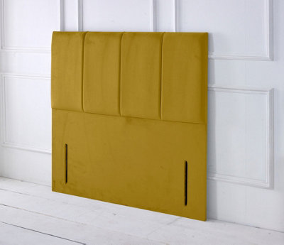 Slumbre Stafford Plush Velvet 5Ft Kingsize 50" Floor Standing HeadboardTurmeric from B&Q