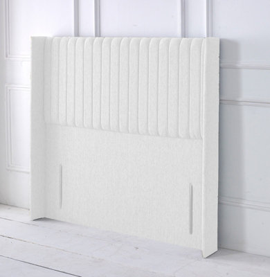 Slumbre Multipanel Winged Chenille 4Ft Small Double 50" HeadboardIvory from B&Q