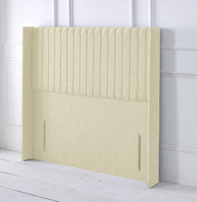 Adore Designs Multipanel Winged Chenille 6Ft Super King 50" HeadboardCream from B&Q