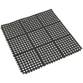 920 x 920mm Interlocking Anti Fatigue Mat Pack - Hard Wearing Anti Slip Cover