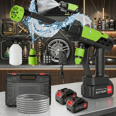  - Electric Pressure Washer 4000W High Pressure Jet Washer 3626 Psi Cordless Car Cleaner Gun Set With 2 Batteries