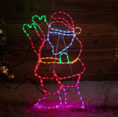 92cm Standing Santa Christmas Rope Light with 192 Static