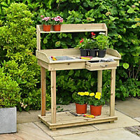 92cm Wide Wooden Greenhouse / Garden Potting Table / Bench