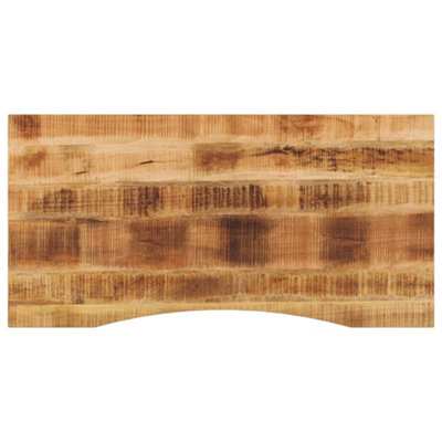 Berkfield Desk Top With Curve 140X50X2.5 Cm Solid Wood Rough Mango from B&Q