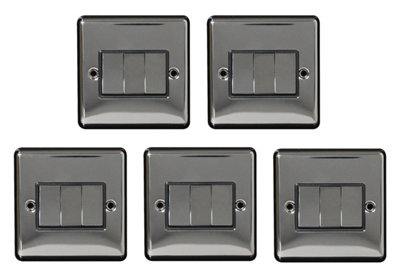 NEW Arlec 3 Gang 2 Way 10A Triple Light Switch 8031GBBN Black Nickel - Image 3