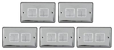 Polished Chrome 4 Gang 2 Way 10A Screwed Light Switch - Image 5