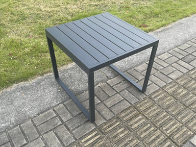 Fimous Unisex Dark Grey Aluminium Outdoor Garden Side Table Patio Coffee Table Tea Table For Balcony, Terrace, Swimming Pool - Image 3