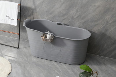Fimous Bathtub Adults Freestanding Bath For Hot Bath And Ice Bath Grey 9313440419181 - Image 4