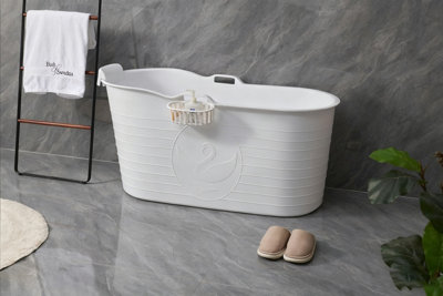 Fimous White Bathtub Adults Freestanding Bath For Hot Bath And Ice Bath For Small Bathroom - Image 3
