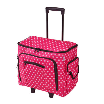 Sewing Online Sewing Machine Trolley Bag Pink Polka Dot 47 X 38 X 24Cm Birch 006108-Pink-Dot from B&Q